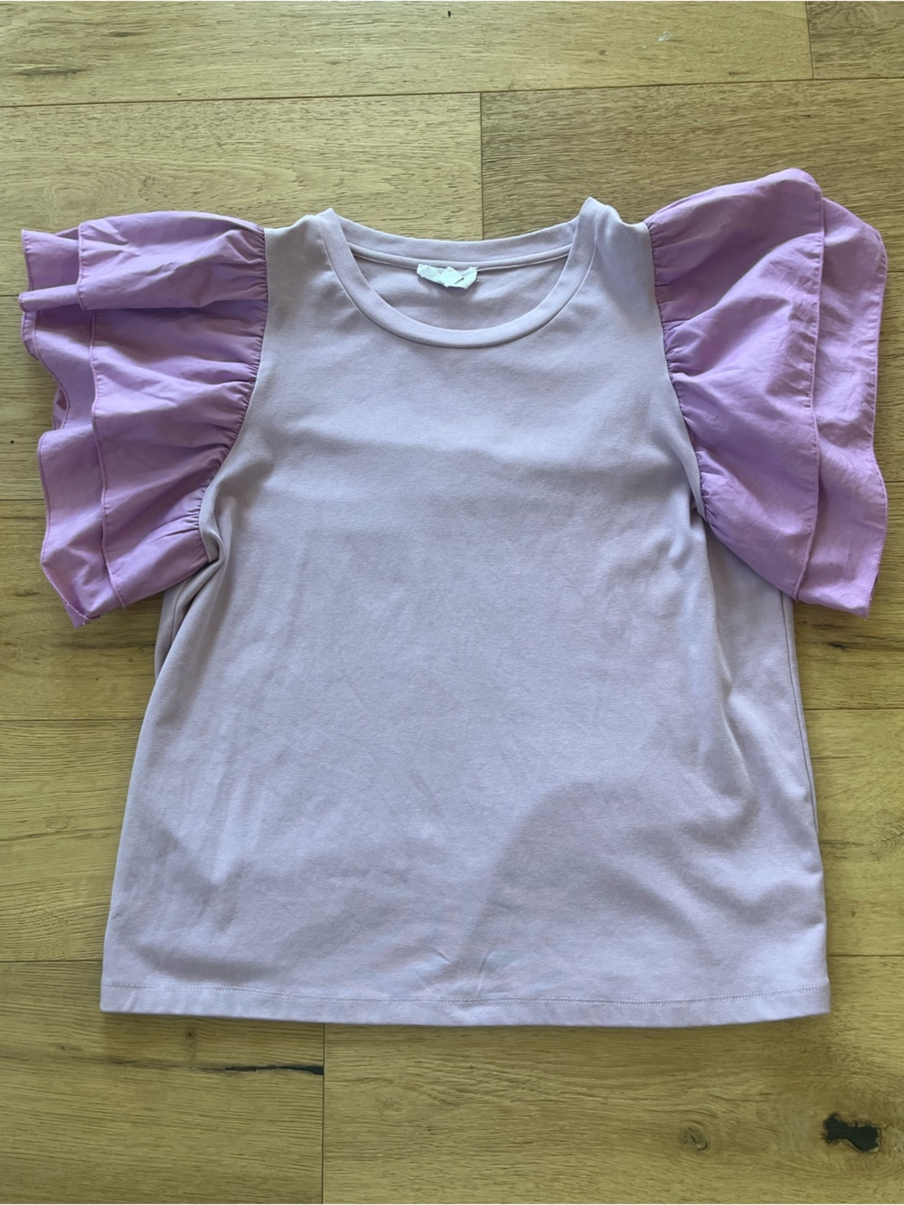 Lilac Ruffle Sleeve Tee - Women